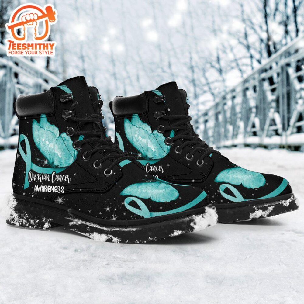 Ovarian Cancer Awareness Boots Ribbon Shoes Gift idea