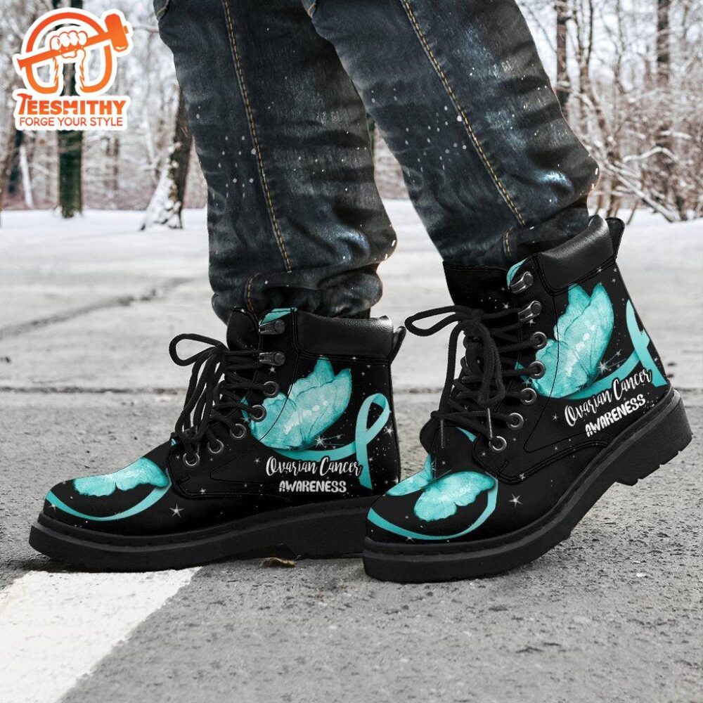 Ovarian Cancer Awareness Boots Ribbon Shoes Gift idea