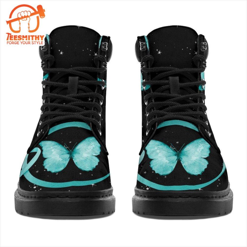 Ovarian Cancer Awareness Boots Ribbon Shoes Gift idea