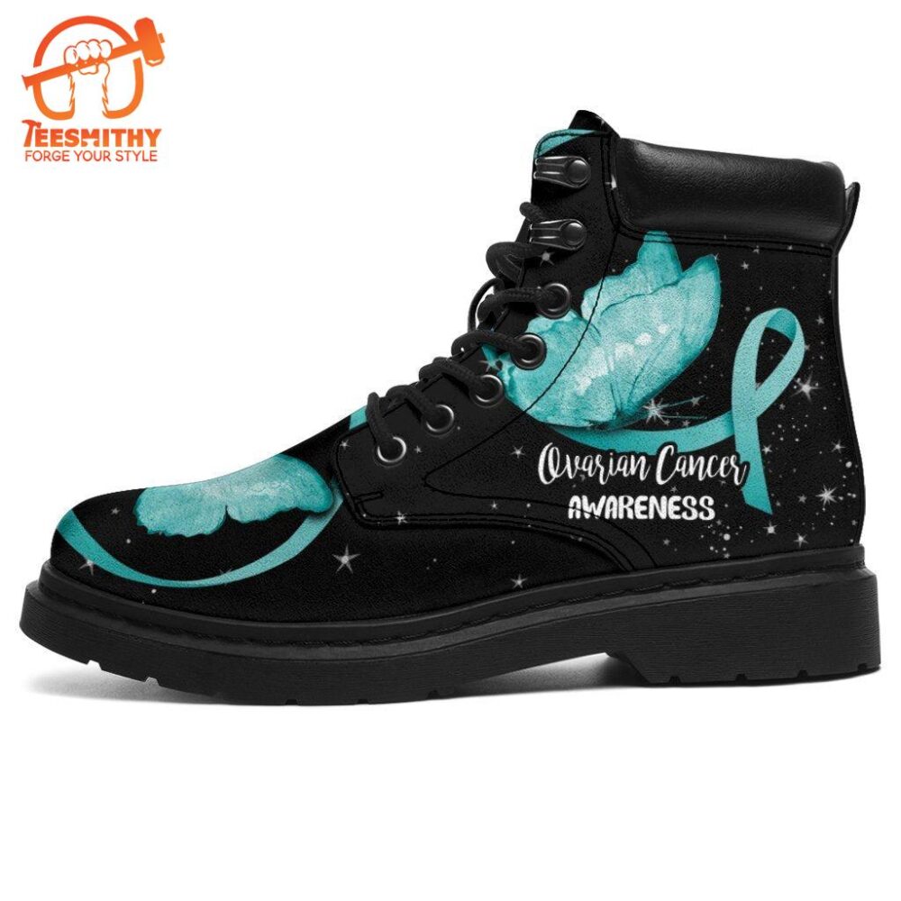 Ovarian Cancer Awareness Boots Ribbon Shoes Gift idea