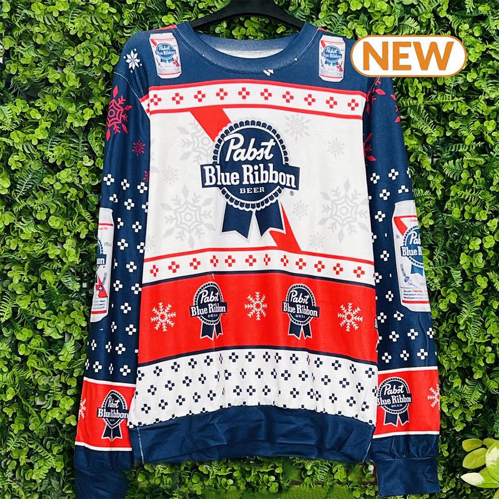 Pabst Blue Ribbon Xmas  Ugly Christmas Sweater Shirt, Sweatshirt