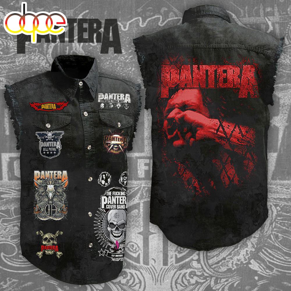 Pantera 3D Sleeveless Denim Shirt For Men And Women