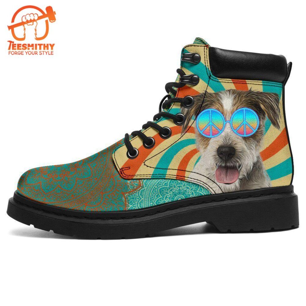 Parson Russell Dog Boots Funny Hippie Style Shoes