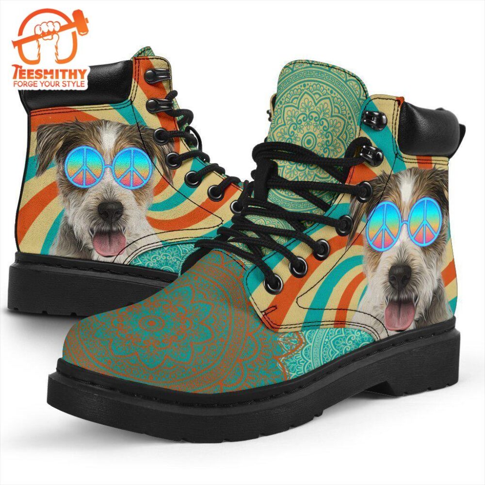 Parson Russell Dog Boots Funny Hippie Style Shoes