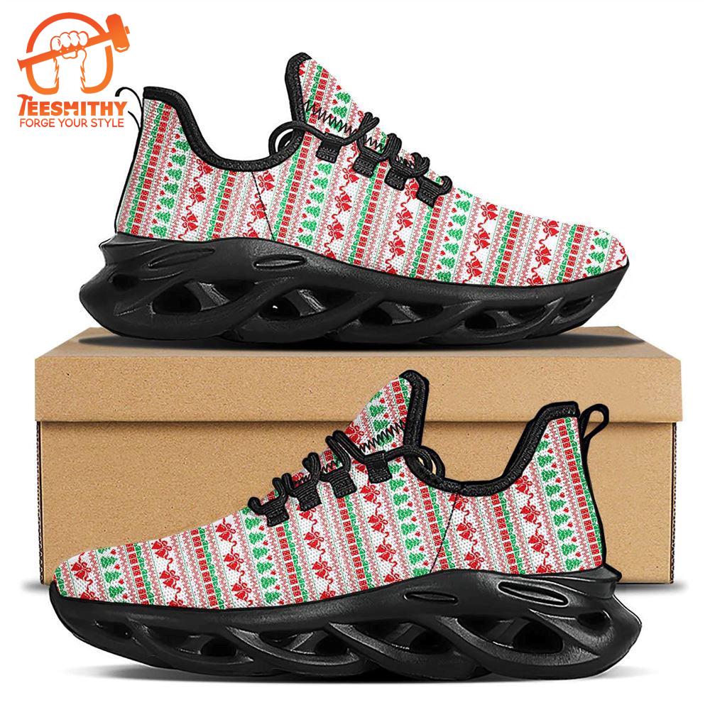 Party Knitted Christmas Print Pattern Black Max Soul Shoes   Gift Christmas