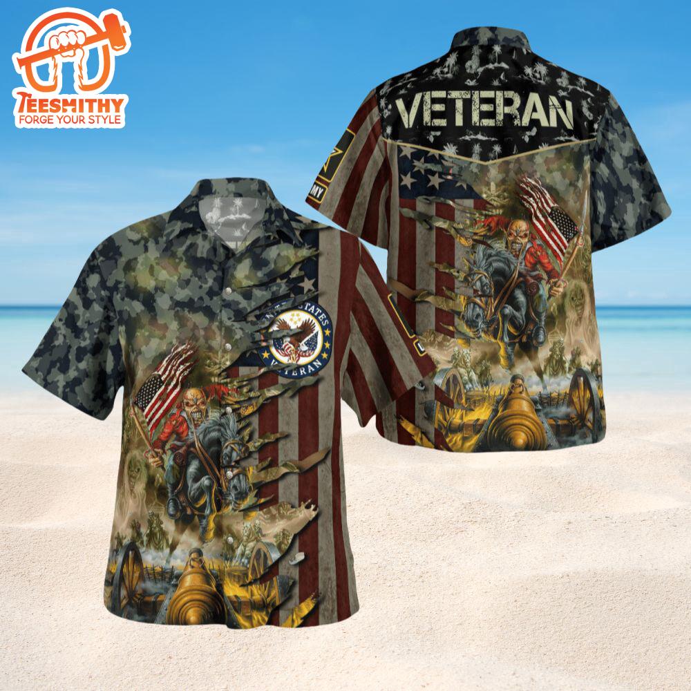 Patriotic Veteran American Pride Short Sleeve Aloha Shirt