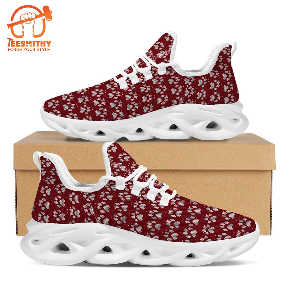 Paw Knitted Christmas Print Pattern White Max Soul Shoes   Gift Christmas