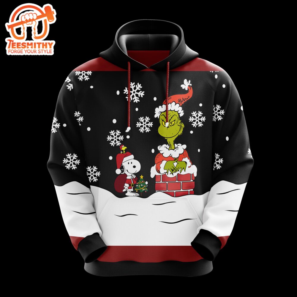 Peanuts And Monster Grinch Hoodie Amazing Gift Idea Christmas Gift