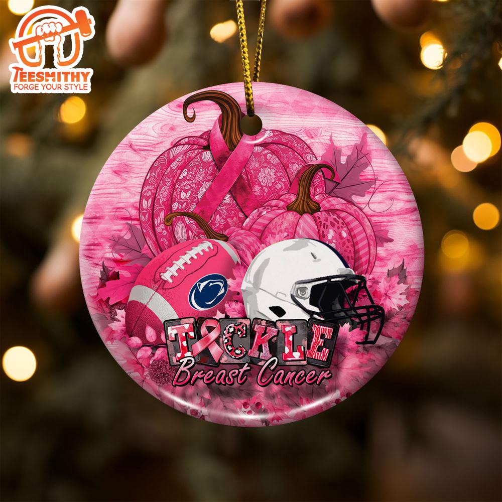 Penn State Nittany Lions  Breast Cancer And Sport Team Ceramic Ornament – Breast Cancer Ornament