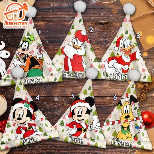 Personalize Mickey And Friends Christmas Santa Hat, Mickey Mouse Xmas Santa Hat