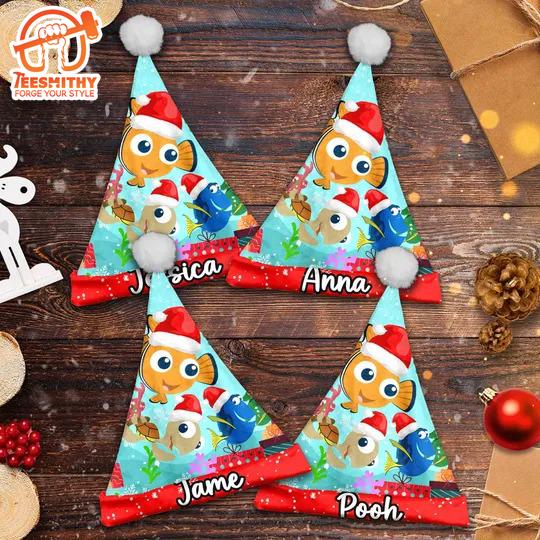 Personalize Nemo And Dory Christmas Santa Hat, Finding Nemo Xmas Santa Hat