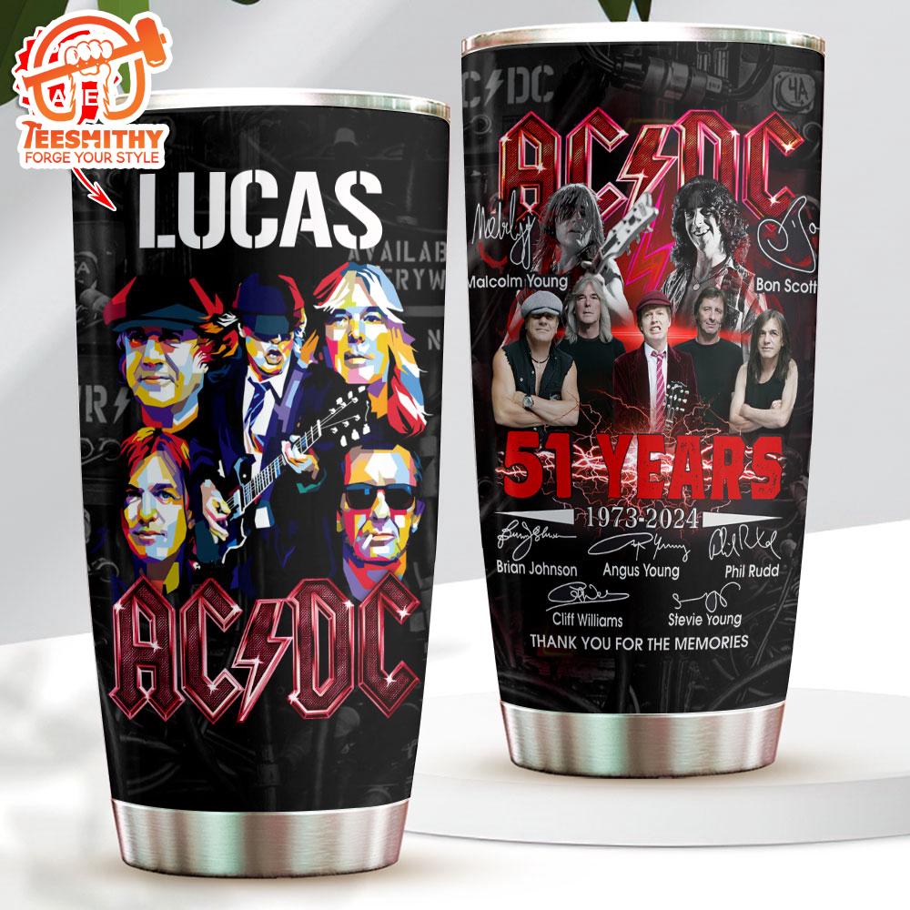 Personalized ACDC 51 Years 1973-2024 Tumbler Cup