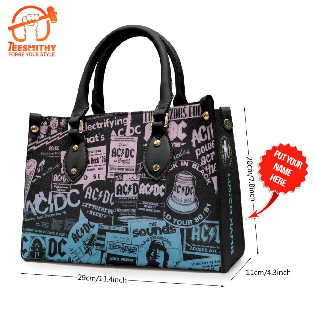 Personalized ACDC Let Be There Rock Leather HandBag