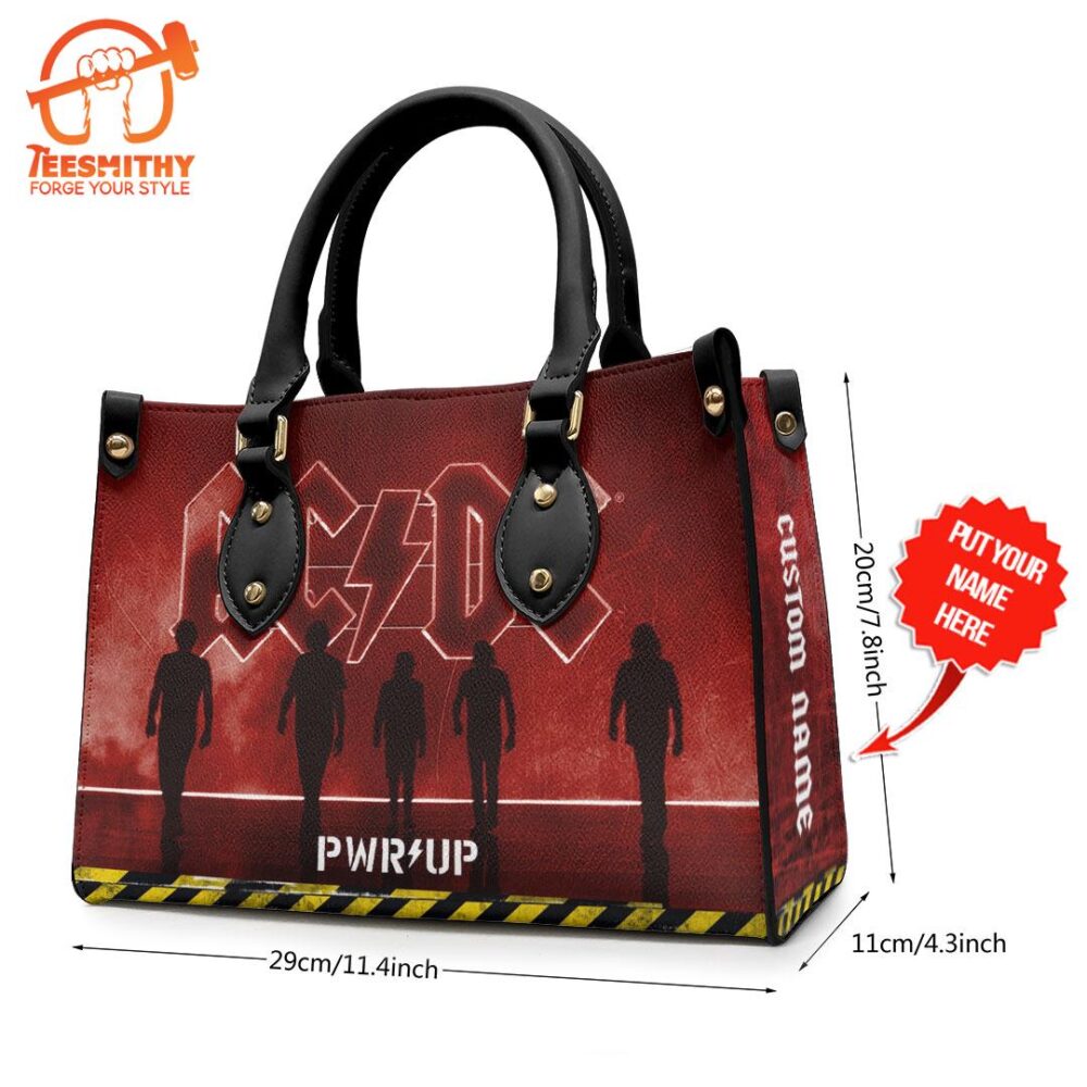 Personalized ACDC PWR UP Leather HandBag