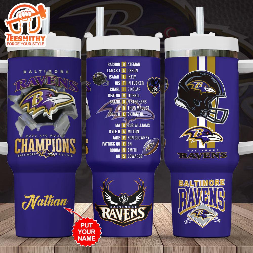 Personalized Baltimore Ravens 40oz Stanley Tumbler For Fan Gift Christmas