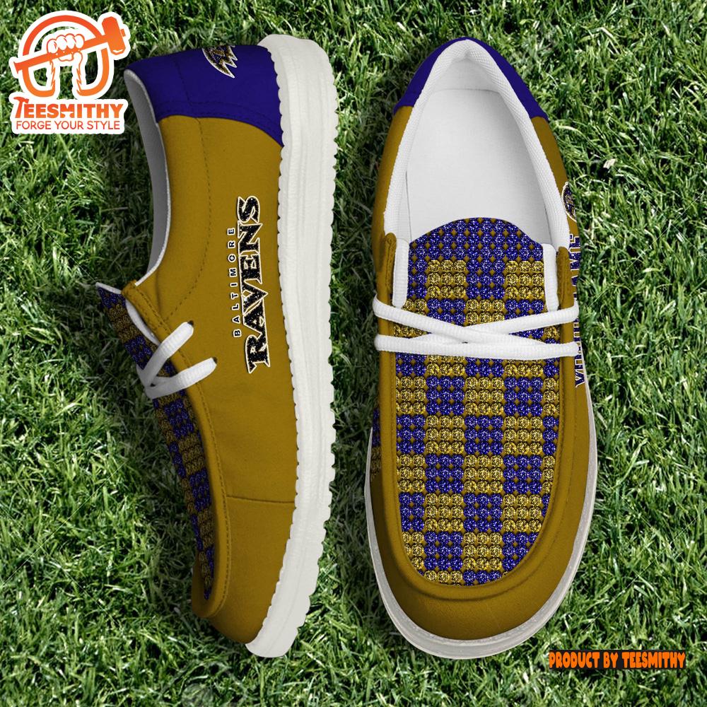 Personalized Baltimore Ravens NFL 32 Teams HeyDude Canvas Loafer Shoes