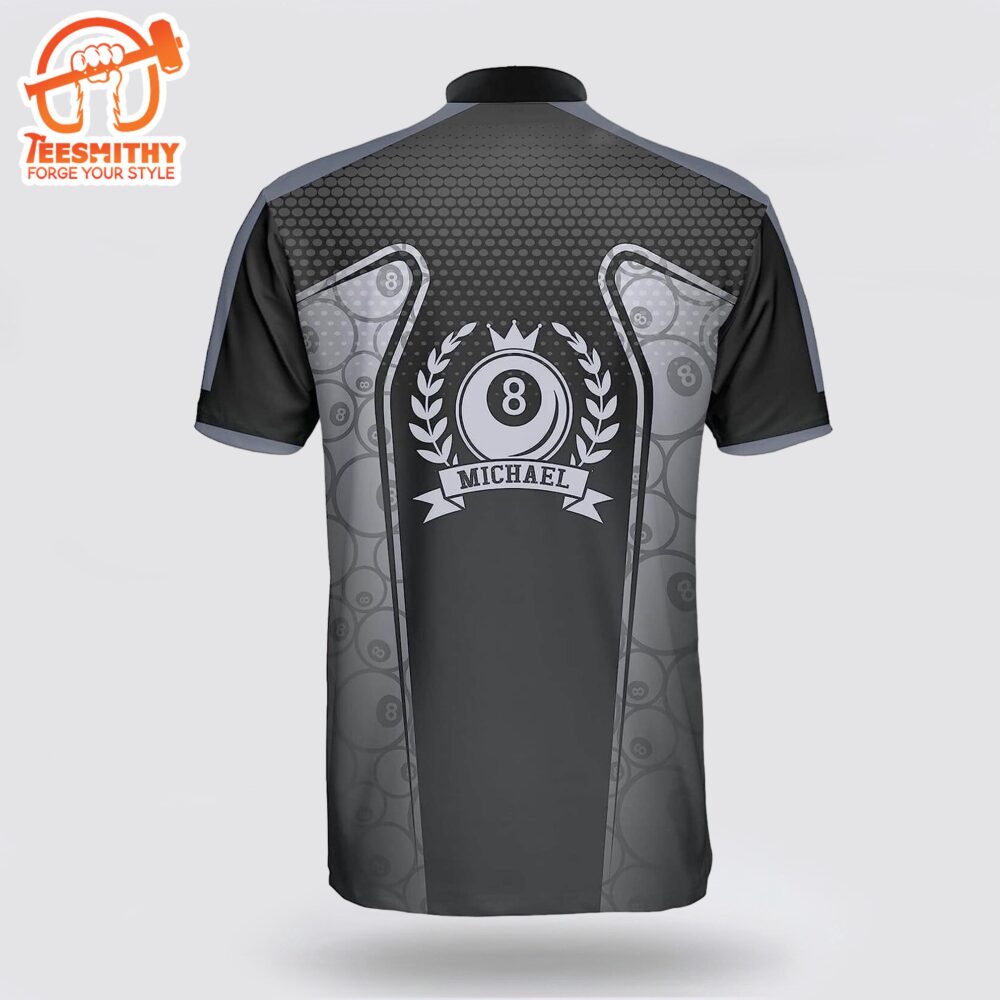 Personalized Billiard Pattern Grey Black Billiard Jerseys Shirt