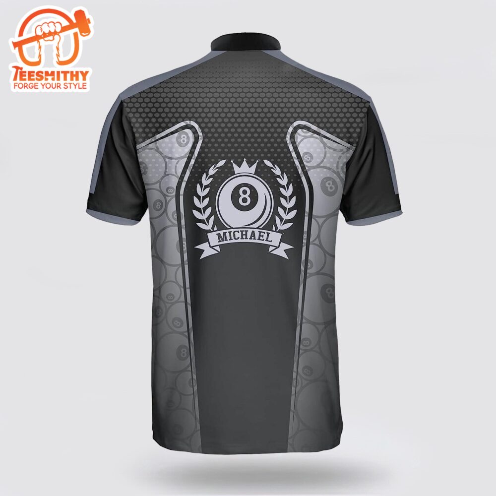 Personalized Billiard Pattern Grey Black Billiard Jerseys Shirt