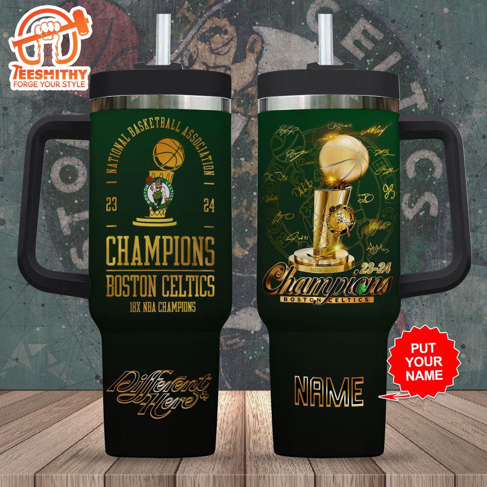 Personalized Boston Celtics 40oz Stanley Tumbler For Fan Gift Christmas