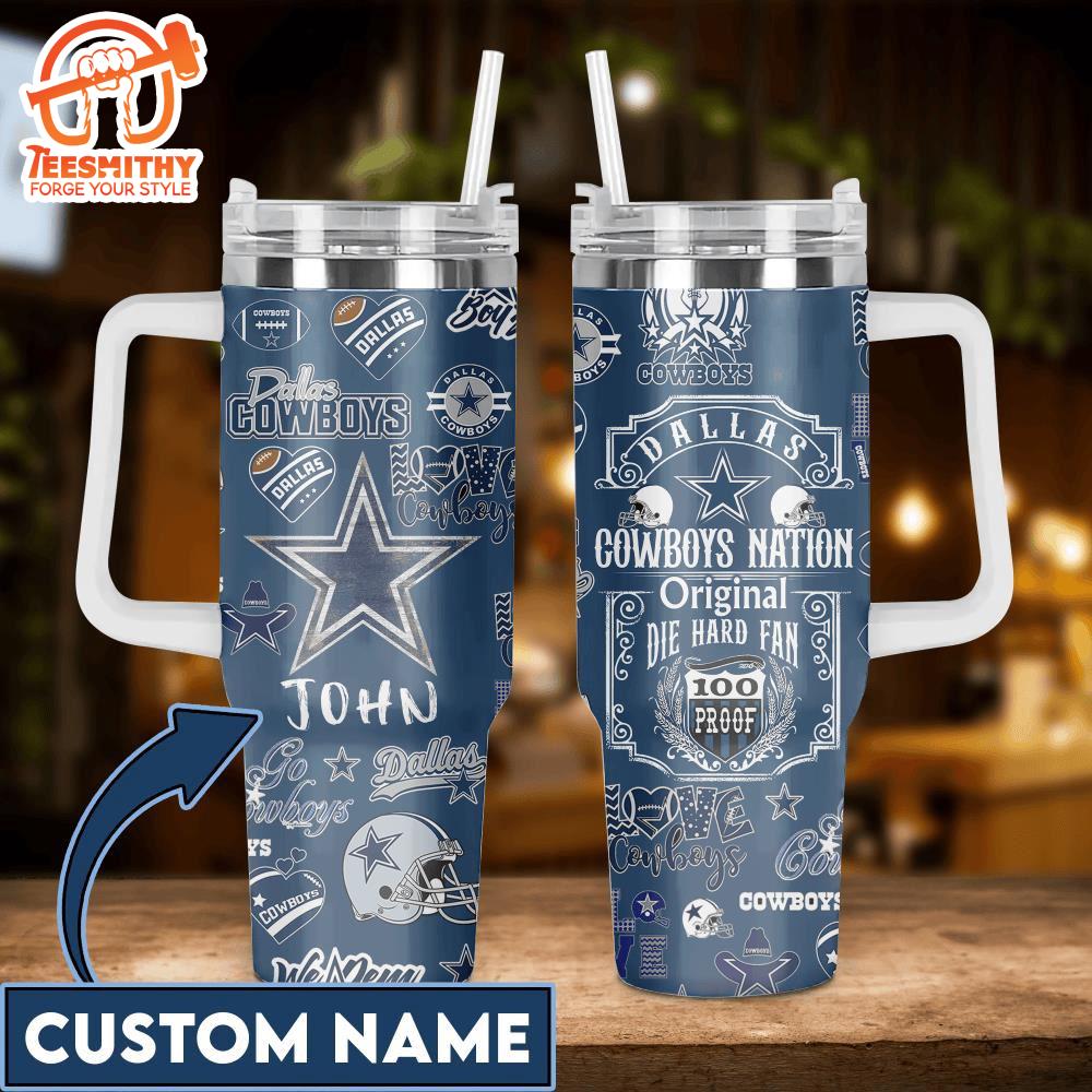 Personalized Dallas Cowboys 40oz Stanley Tumbler For Fan Gift Christmas