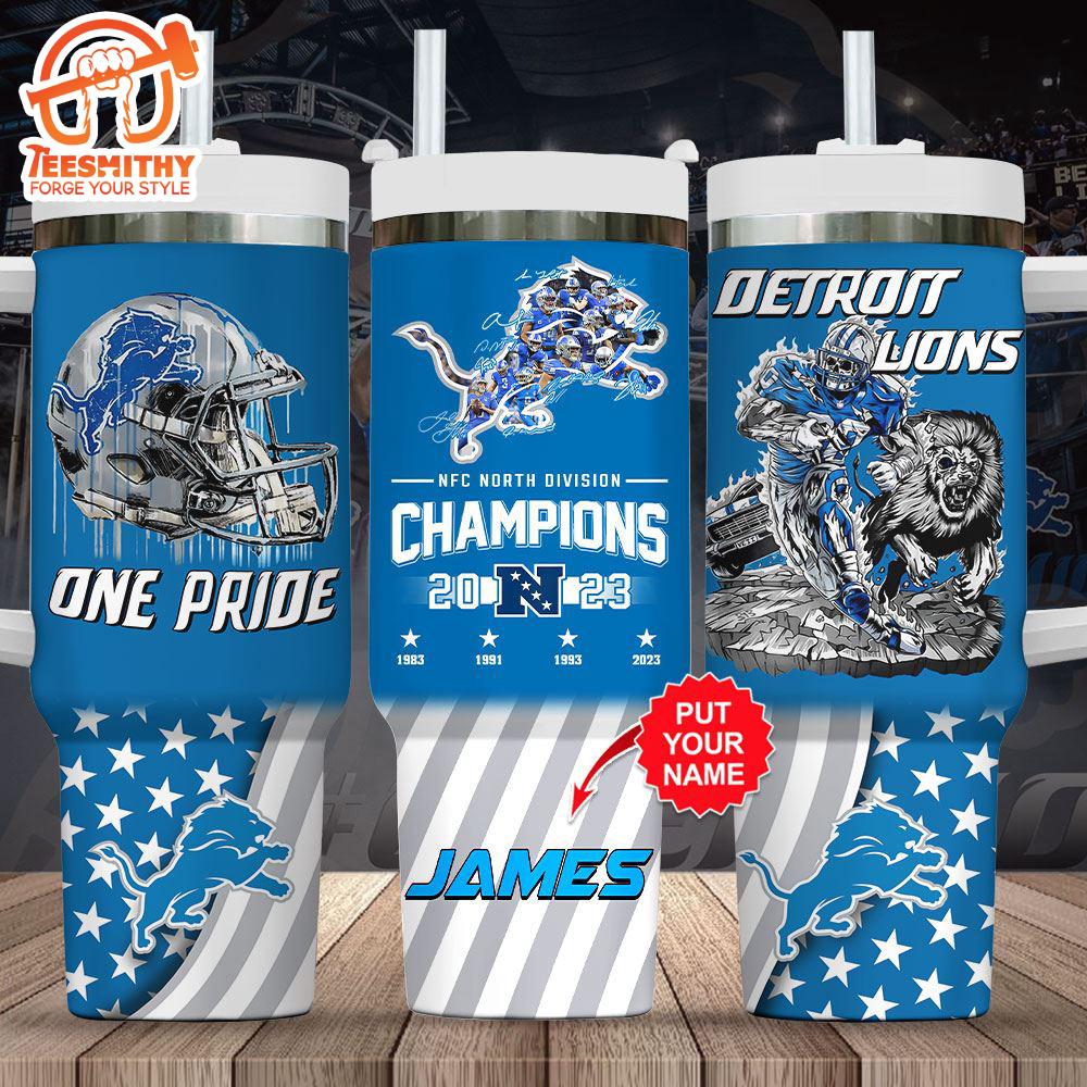 Personalized Detroit Lions 40oz Stanley Tumbler For Fan Gift Christmas