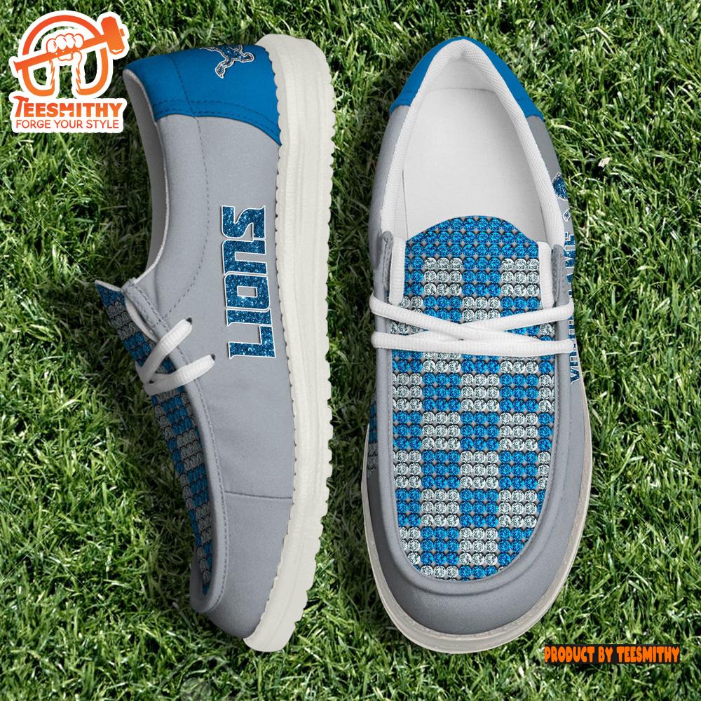 Personalized Detroit Lions NFL 32 Teams HeyDude Canvas Loafer Shoes