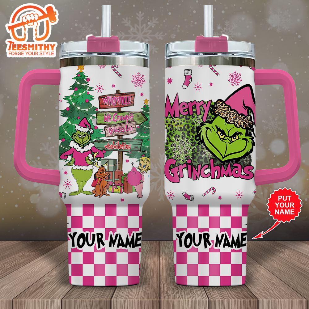 Personalized Grinch 40oz Stanley Tumbler For Fan Gift Christmas