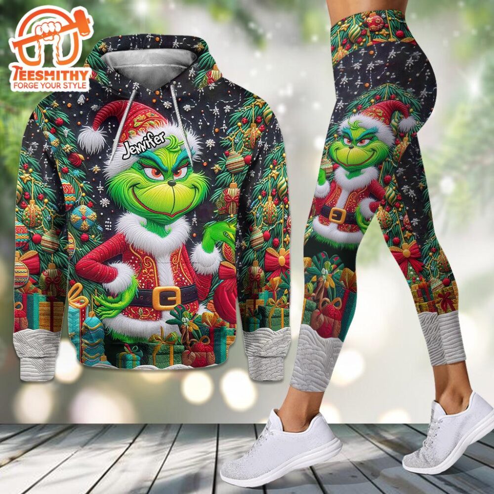 Personalized Grinch Christmas Hoodie and Leggings