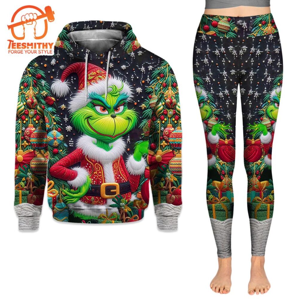 Personalized Grinch Christmas Hoodie and Leggings