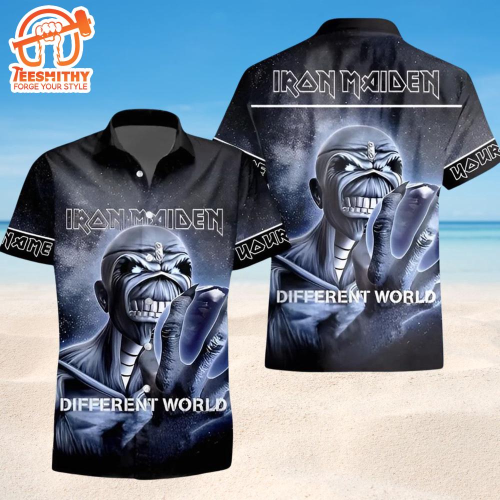 Personalized Iron Maiden Different World Short Sleeve Aloha Shirt