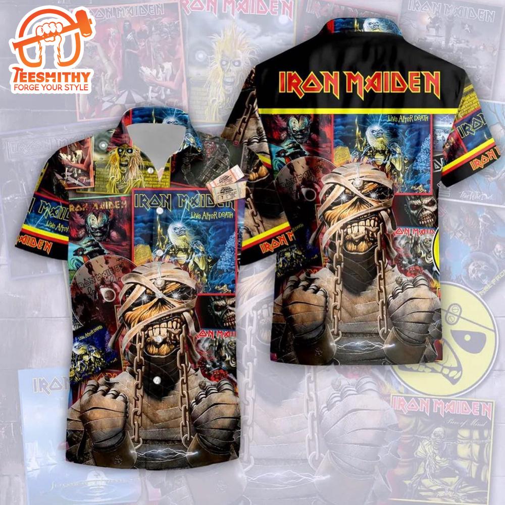 Personalized Iron Maiden Legacy of Eddie Short Sleeve Aloha Shirt