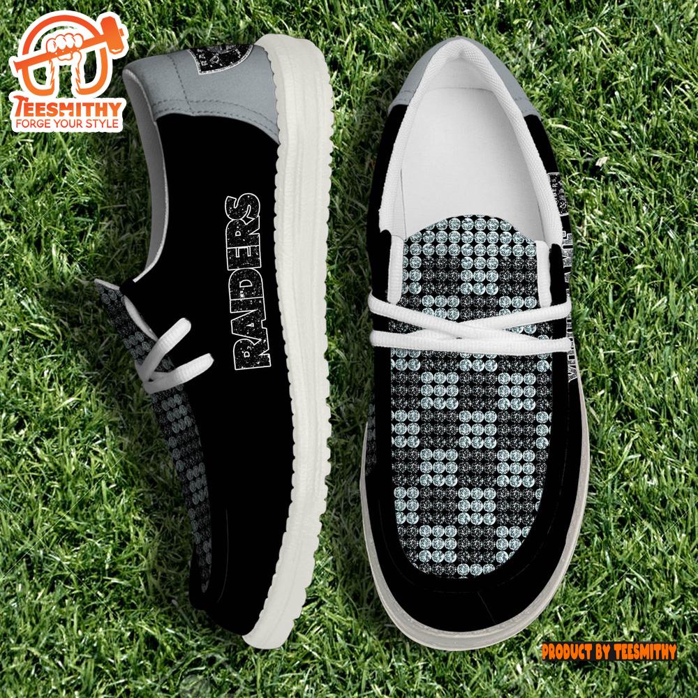 Personalized Las Vegas Raiders NFL 32 Teams HeyDude Canvas Loafer Shoes