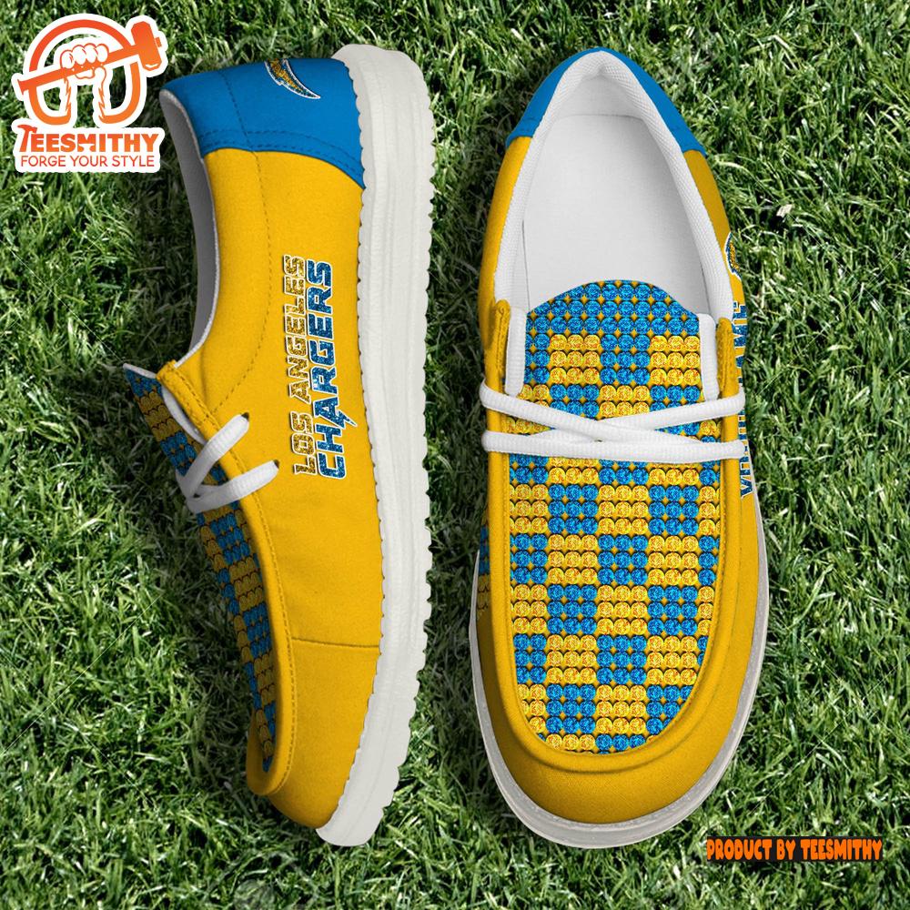 Personalized Los Angeles Chargers NFL 32 Teams HeyDude Canvas Loafer Shoes