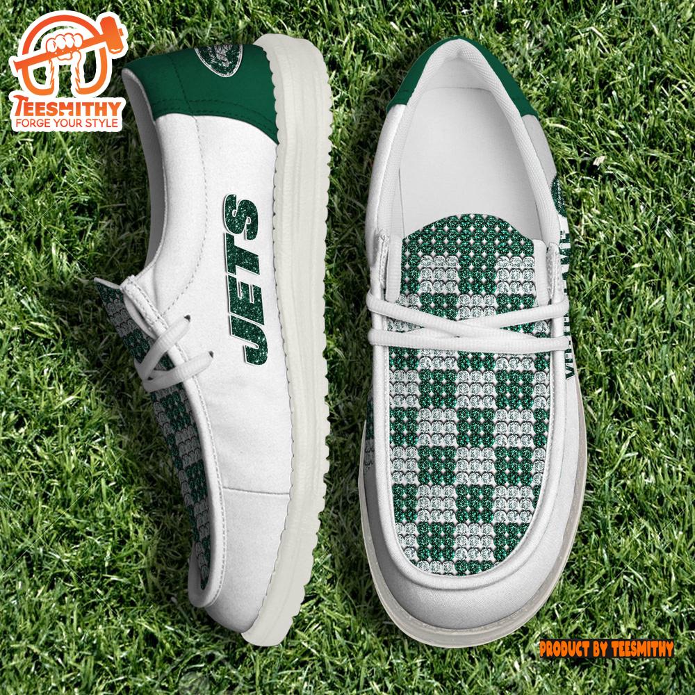 Personalized New York Jets NFL 32 Teams HeyDude Canvas Loafer Shoes