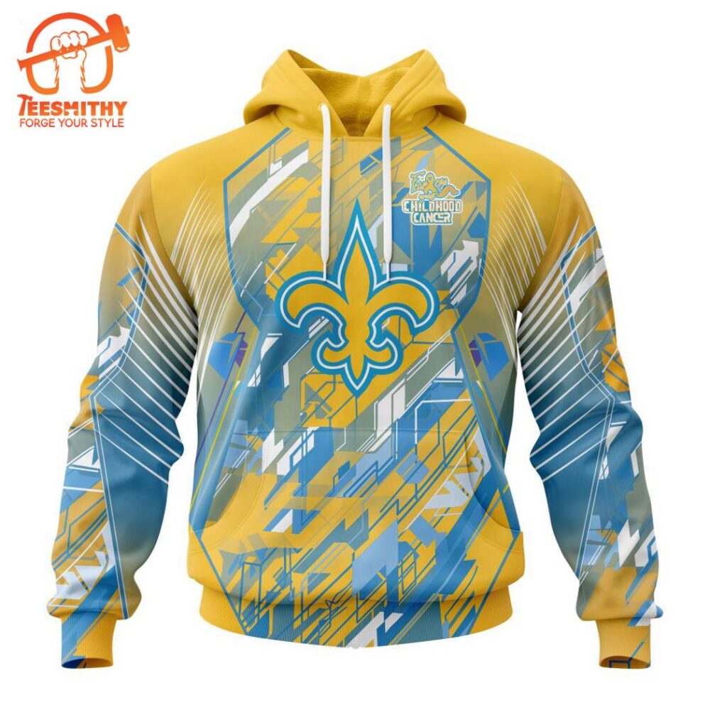 Personalized NFL New Orleans Saints Fearless Against Childhood Cancers Hoodie  Gift Christmas