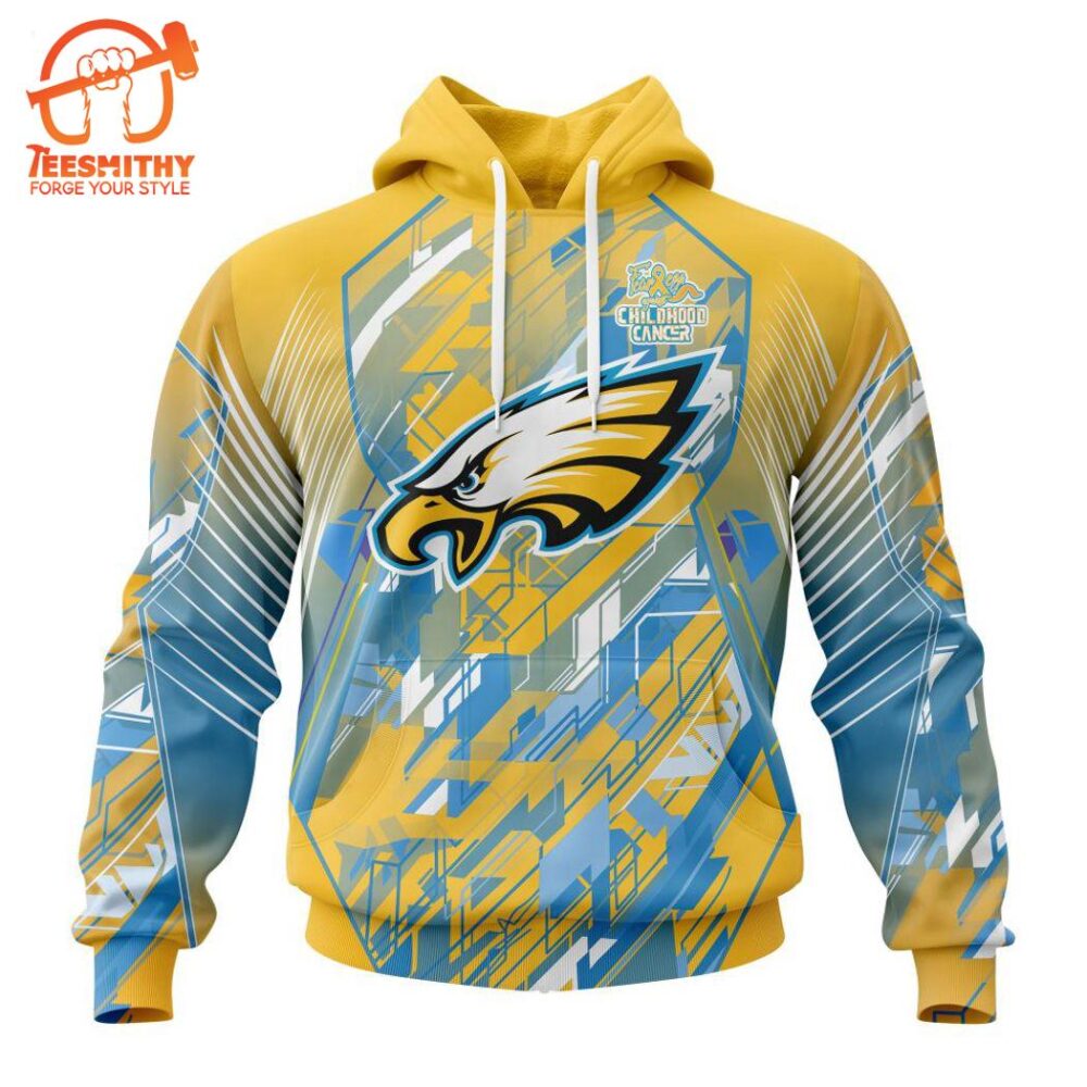 Personalized NFL Philadelphia Eagles Fearless Against Childhood Cancers Hoodie  Gift Christmas