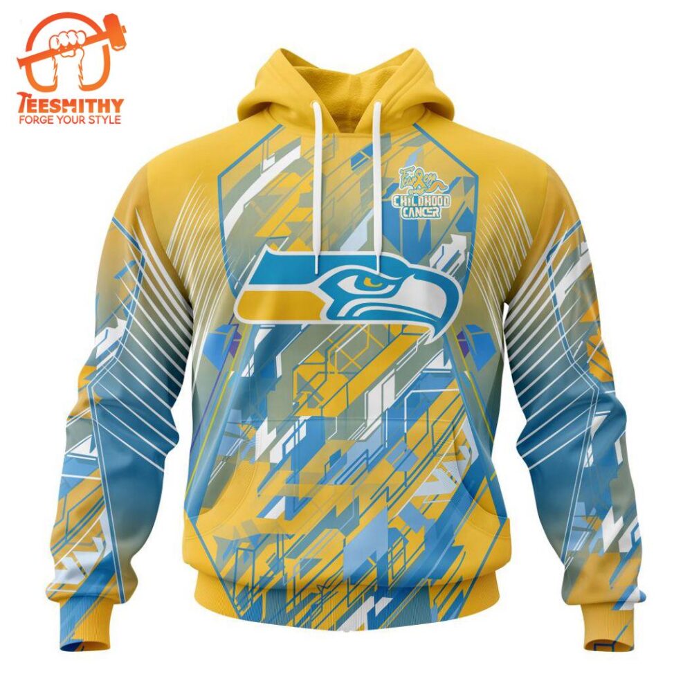 Personalized NFL Seattle Seahawks Fearless Against Childhood Cancers Hoodie  Gift Christmas