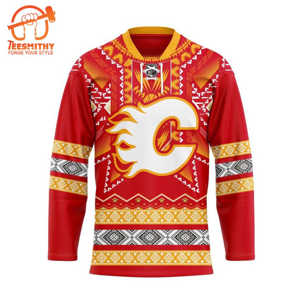 Personalized NHL Calgary Flames Native Hockey Jersey Design 2024