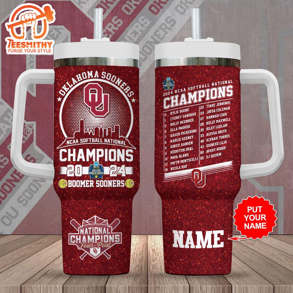 Personalized Oklahoma Sooners Women’s Softball 40oz Stanley Tumbler For Fan Gift Christmas