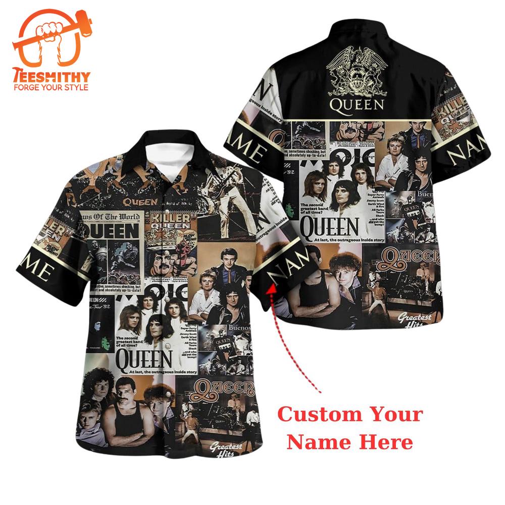 Personalized Queen Vintage Album Collage Hawaiian Shirt