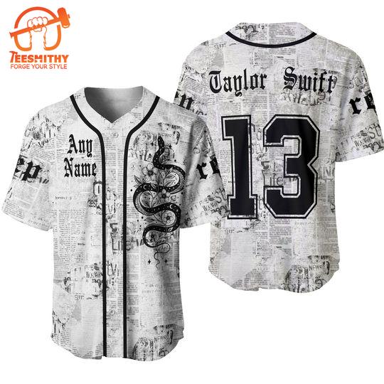 Personalized Taylor Music Baseball Jersey Reputation Snake Baseball Jersey