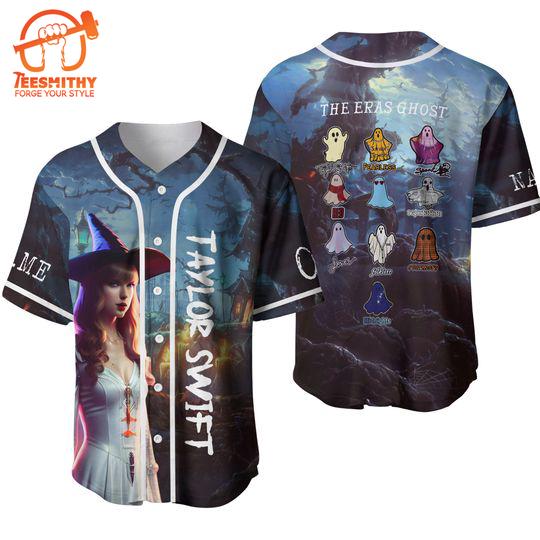 Personalized Taylor Swift The Eras Ghost Halloween Baseball Jersey Shirt