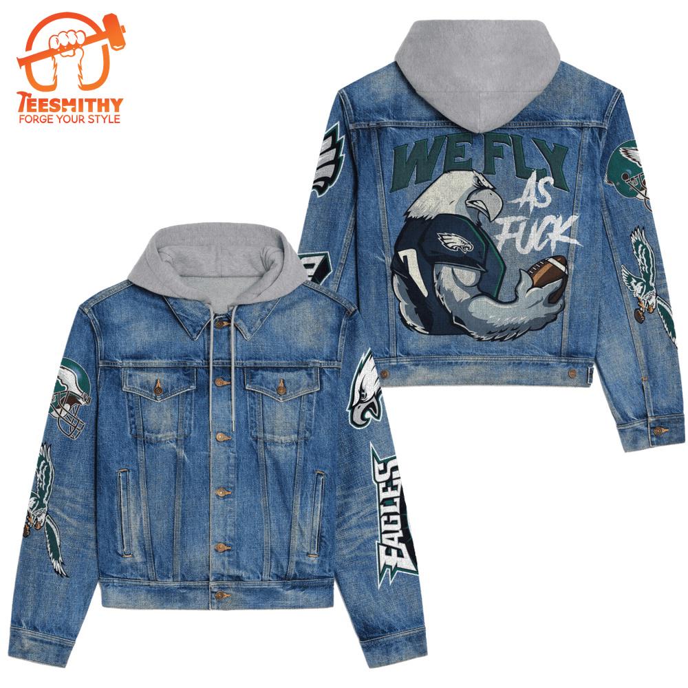 Philadelphia Eagles Premium Hooded Denim Jacket V1