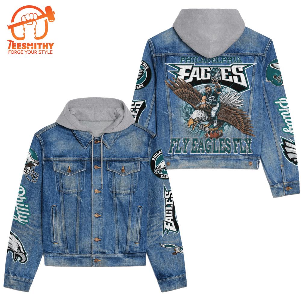 Philadelphia Eagles Premium Hooded Denim Jacket V2