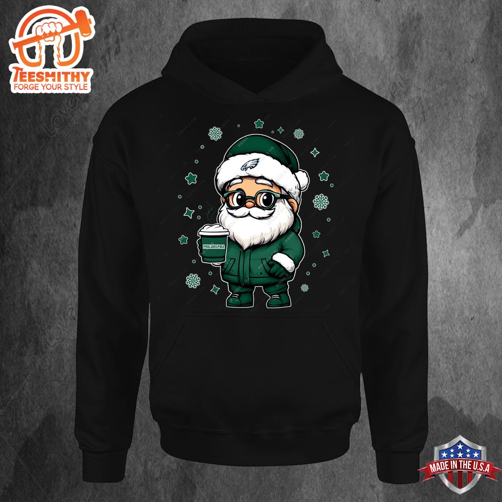 Philadelphia Eagles Santa Christmas Football Hoodie