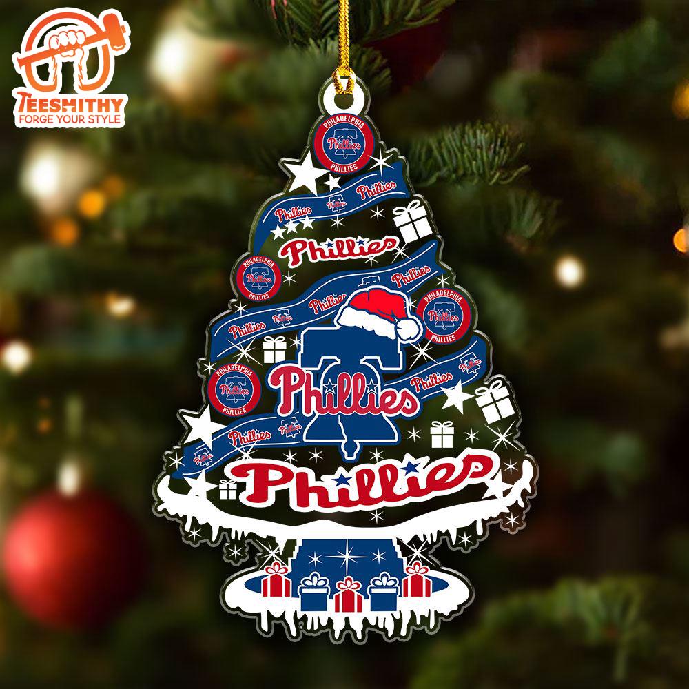 Philadelphia Phillies Custom Shape Clear 1-sided Acrylic Ornament