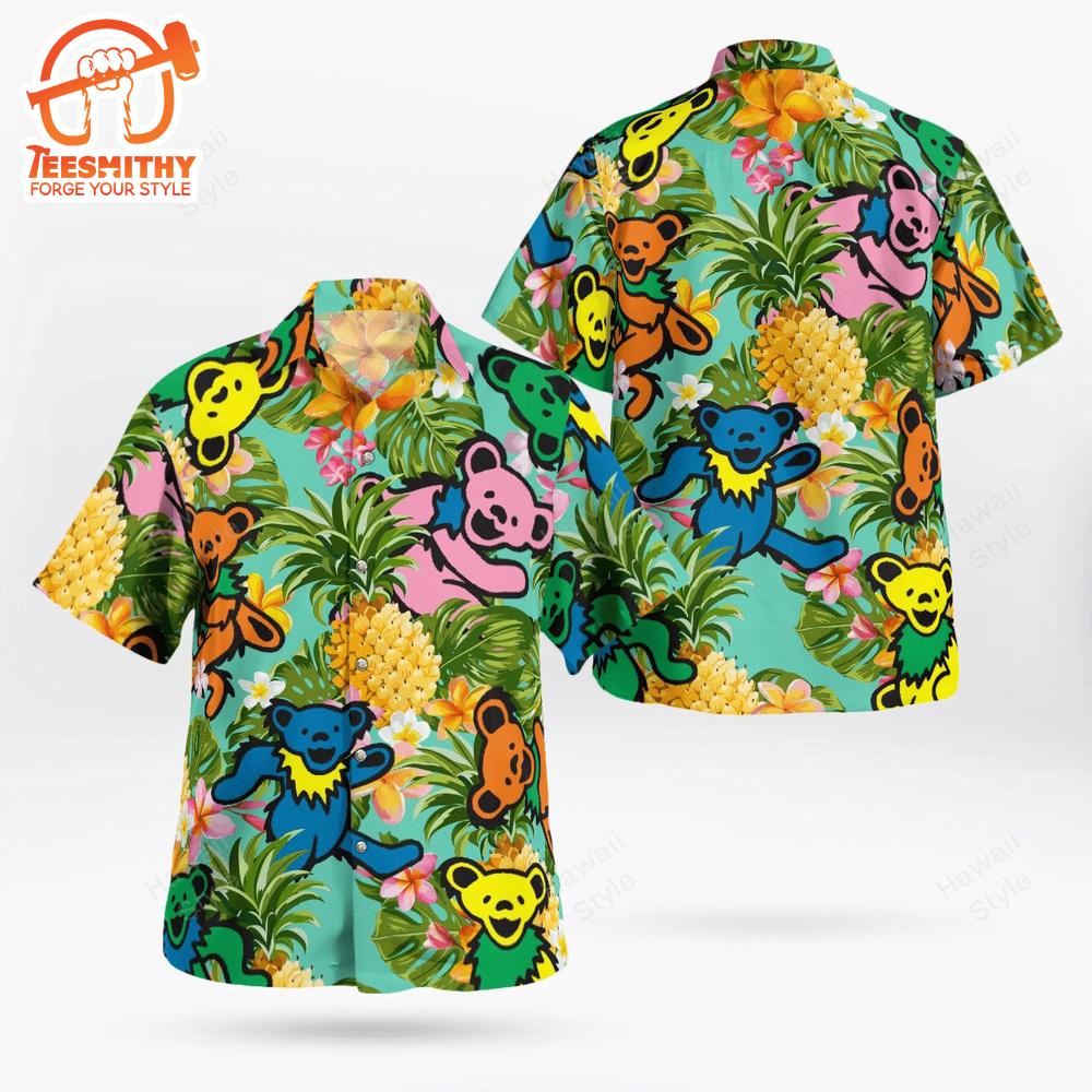 Pineapple Paradise Dancing Bears Grateful Dead Hawaiian Shirt