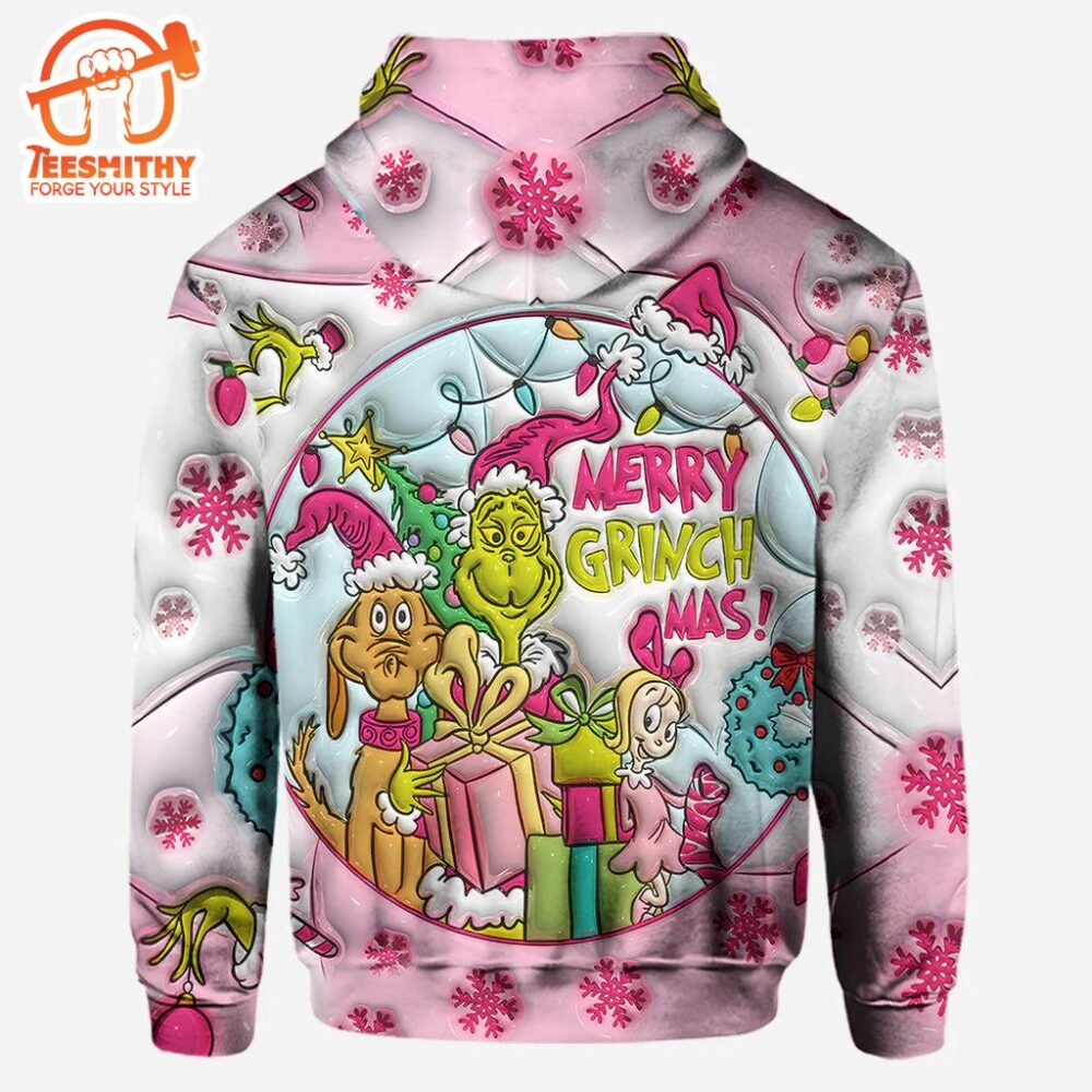 Pink Christmas – Personalized Grinch Stole Christmas Hoodie and Leggings