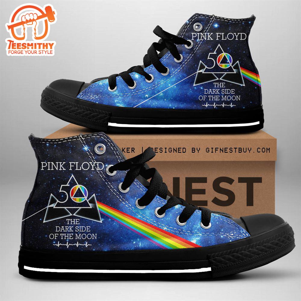 Pink Floyd 50 Galaxy Shoes, Pink Floyd High Top Shoes