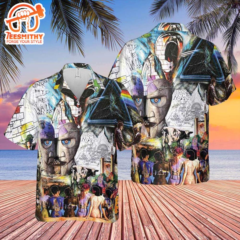 Pink Floyd Album Collage Digital Art Wish You Were Here Hawaiian Shirt